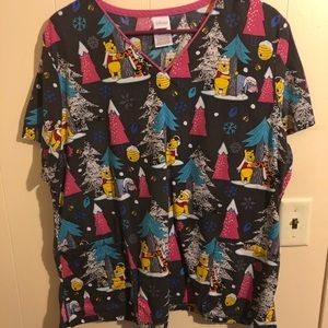 Pooh bear xl scrub top